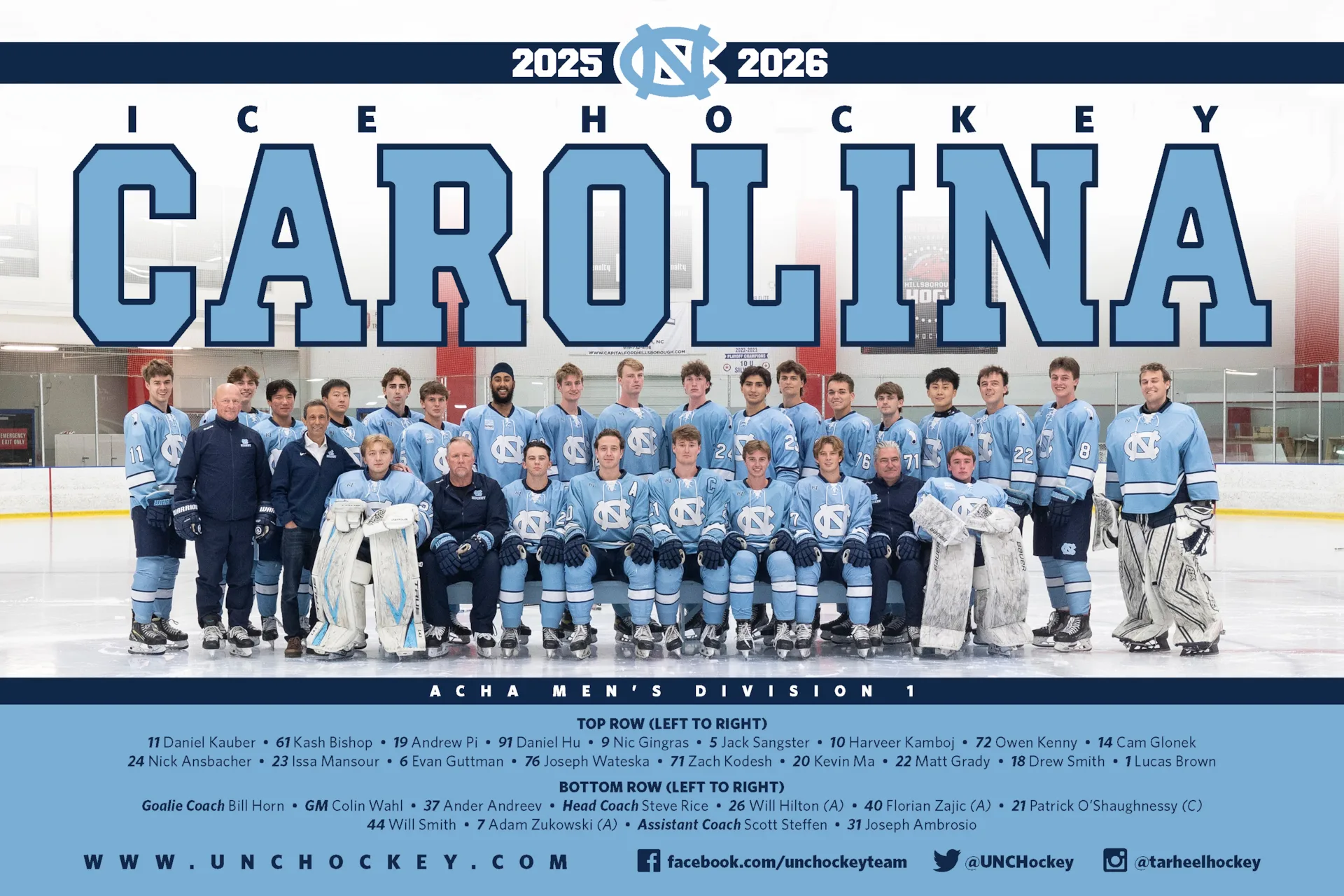 UNC Hockey Team Photo 25-26 UNC Hockey Team Photo 25-26